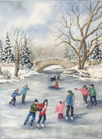 En patins sur la rivière