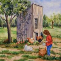 Une poule gourmande 12"x12"