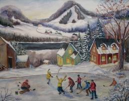 Hockey d'hier - 20"x24" - VENDU