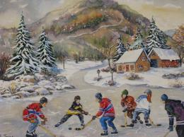 Pratique entre copains - 12"x16" - VENDU
