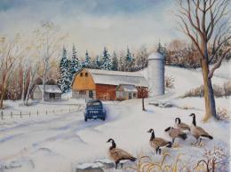 Première neige - 12"x16"